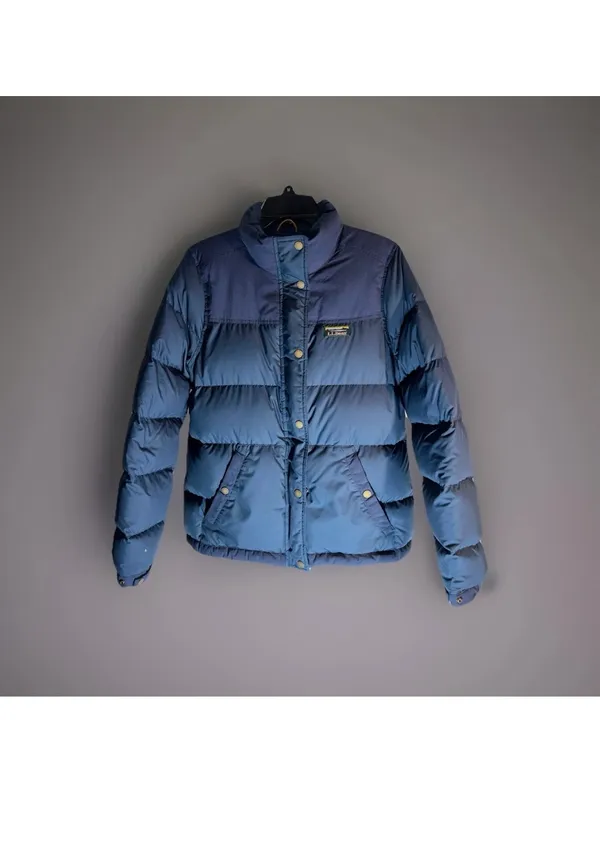 LL Bean Mountain Classic Down Tech Jacket Women's Navy Blue S Puffer Winter Coat - Image 4