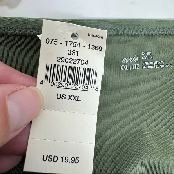 Aerie Cheeky Bikini Bottom Low Cut‎ Olive Army Green Size XXL Vacation Beach NEW - Image 7