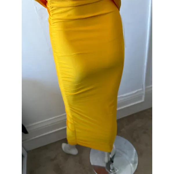 90s Y2k Womens Off the shoulder dress S bodycon homecoming formal gala event - Image 6