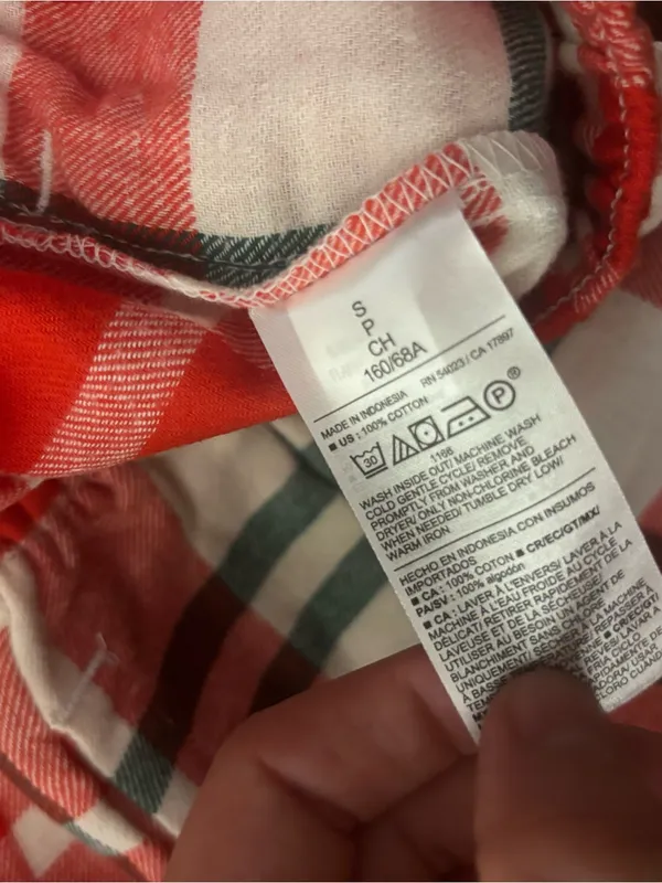 Old Navy Red White Green Plaid Flannel Jogger Style Pajama Pants Size Small - Image 9