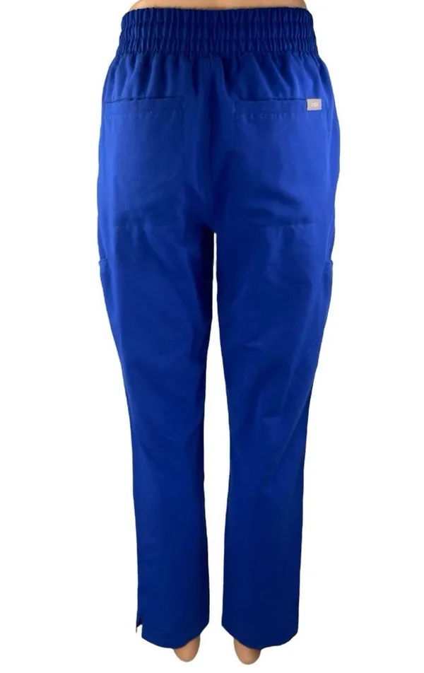 Figs Women's Blue Drawstring High Rise Straight Medical Scrub Pants Size XS - Image 3