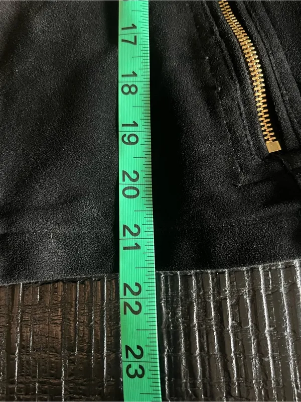 Ivanka Trump Black Faux Suede Moto Jacket With Gold Accents Size S - Image 8