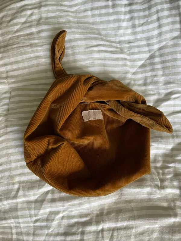 Merit Skincare Makeup Tie Knot Cosmetics Small Corduroy Bag - Image 2