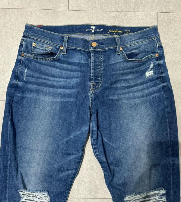 7 For All Mankind Josefina Skinny Boyfriend Jeans - Image 2
