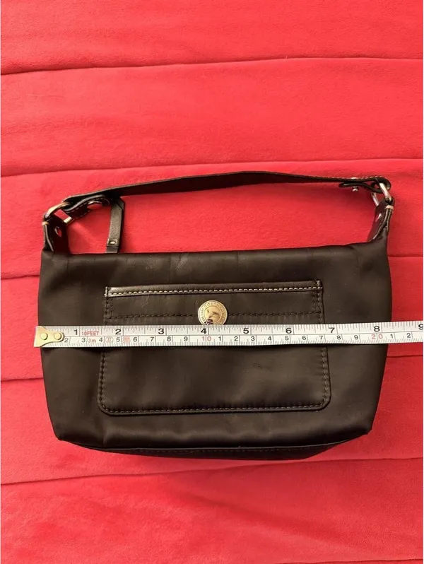 Coach Hamptons Black Satin Nylon Mini Baguette Shoulder Bag - Image 5
