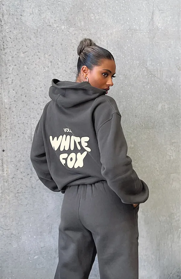 White fox dark shadow gray hoodie - Image 2