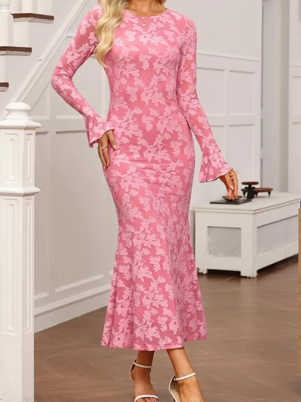 Womens Fall Wedding Guest Dress Formal Long Sleeve Maxi Dresses. Size L (8-10) - Image 2