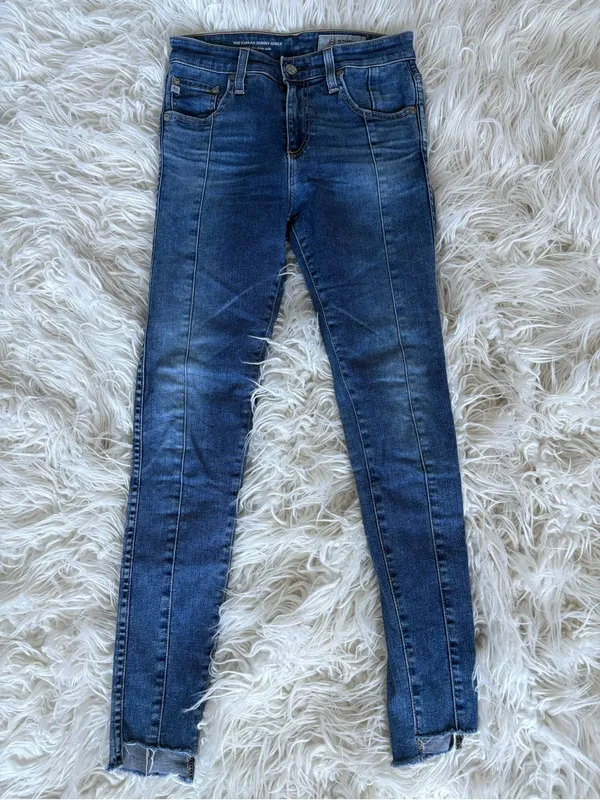 AG Adriano Goldschmied The Farrah Skinny Ankle Front Seam Raw Step Hem Jeans 25R - Image 2
