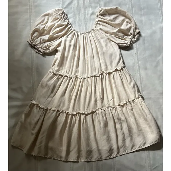 Antonio Melani Taylynn Off Shoulder Tiered Mini Dress Yellow Size M Boho Style - Image 7