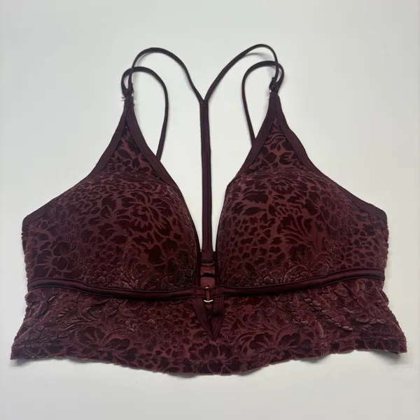 Victoria`s Secret Pink Lightly Lined Bralette Velvet Size Large‎ Vamp Red - Image 6