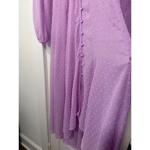 Express x Rocky Barnes Lilac Swiss Dot Sheer Kimono Dress XS - Image 9