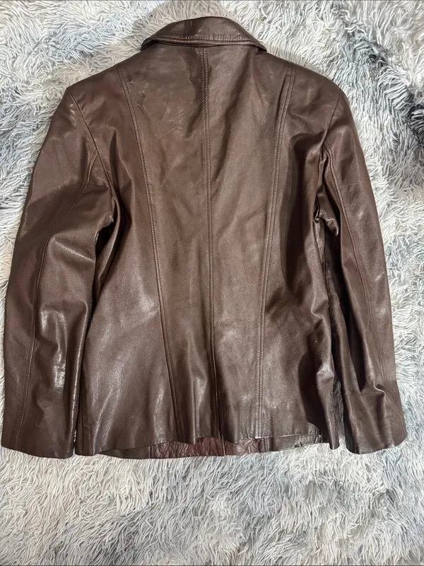 Women's Two-Tone Brown Leather Blazer Jacket. 🚨Limited liquidation🚨 - Image 5