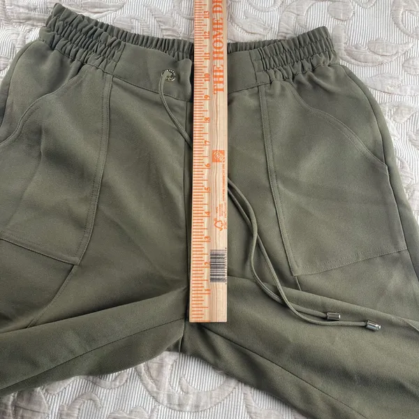Ted Baker‎ London Olive Green Drawstring Jogger Trousers Size 0 Tapered Pants - Image 6