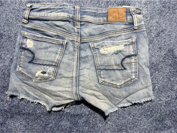 American Eagle Distressed Denim Shorts Size 0 - Image 5