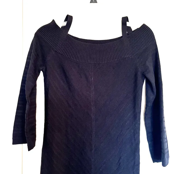 White House Black Market Sweater Dress Cotton stretch Knit‎ Mini size XS - Image 2