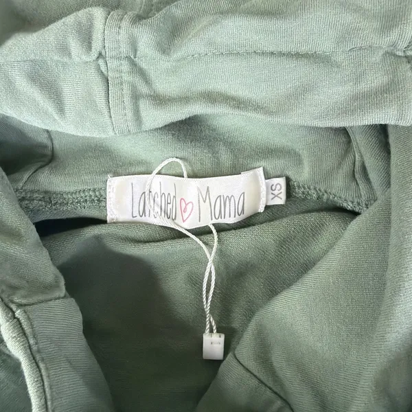 NWOT‎ Women's Latched Mama XS Pullover Hoodie Sage Green Nursing - Image 3
