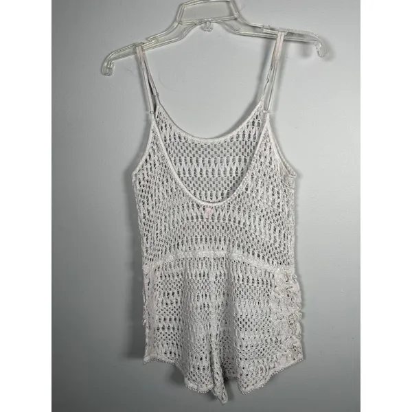 Victorias Secret Womens Medium Beach Cover Up Romper‎ Crochet Lace One Piece - Image 4