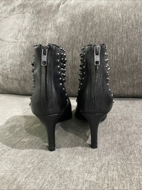 Ash Dangerous Studded Leather Ankle Booties Size 39 - Image 6