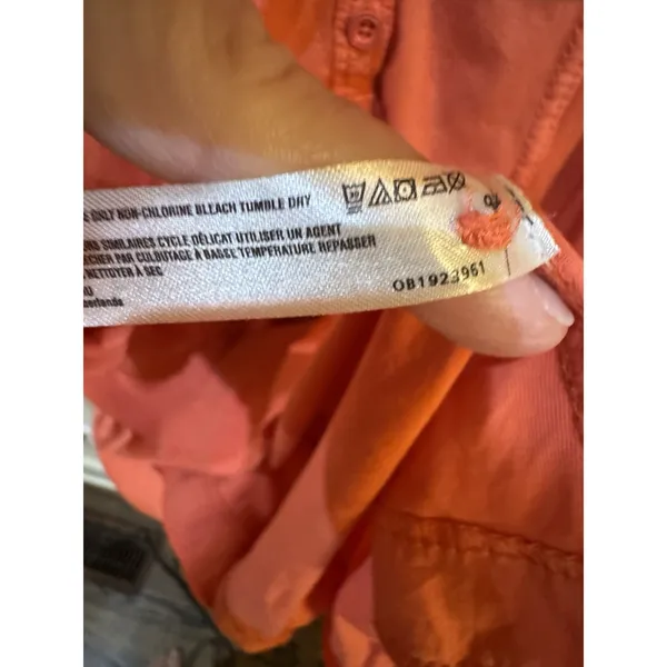Anthropologie Daily Practice Mini Dress Orange Tango Cotton Size Medium - Image 7