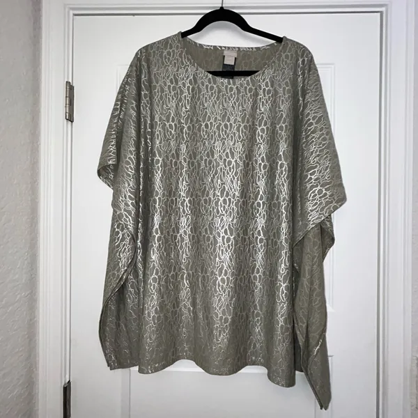 Chico’s Travelers Slit Sleeve Kimono Poncho Top Chicos Size L/XL - Image 4