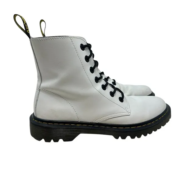Dr. Martens Luana Combat Boots White Leather Lace Up‎ Women's Size US 10 - Image 6
