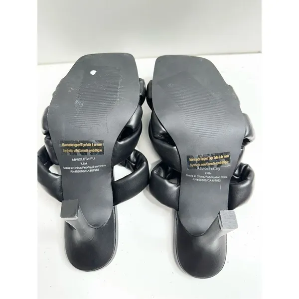 Abound Sandals Womens‎ Size 7.5 Black Square Toe Woven Stiletto Heels New - Image 7