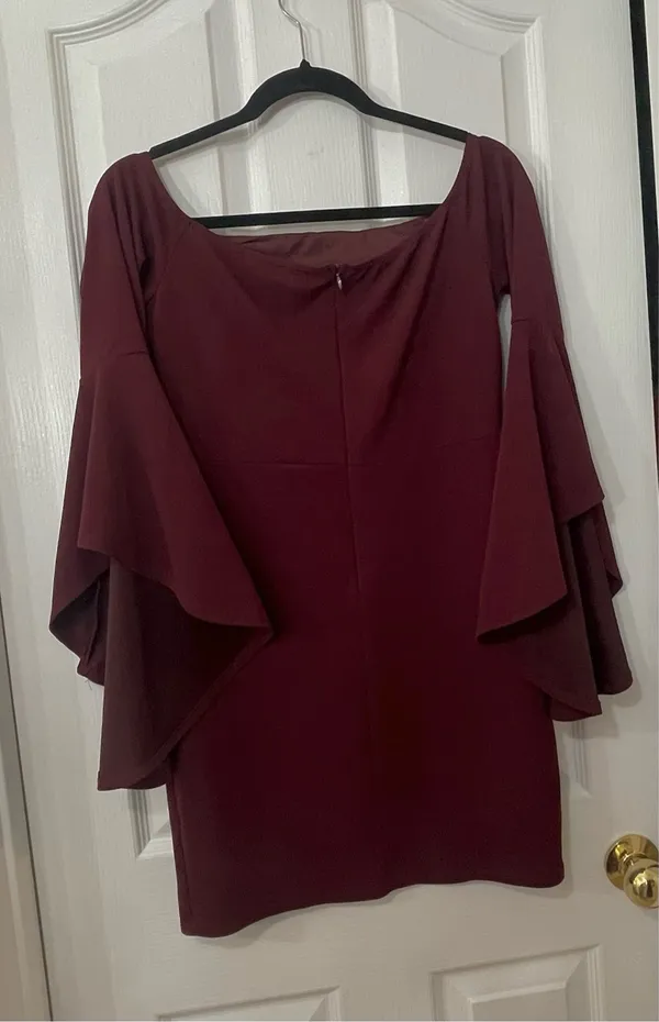 Windsor Elegant Burgundy Dress - Image 4