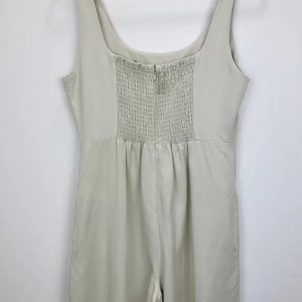 Madewell Wide Leg Jumpsuit Drapey Twill Muted Stone Beige Minimalist US 6 NWT - Image 13