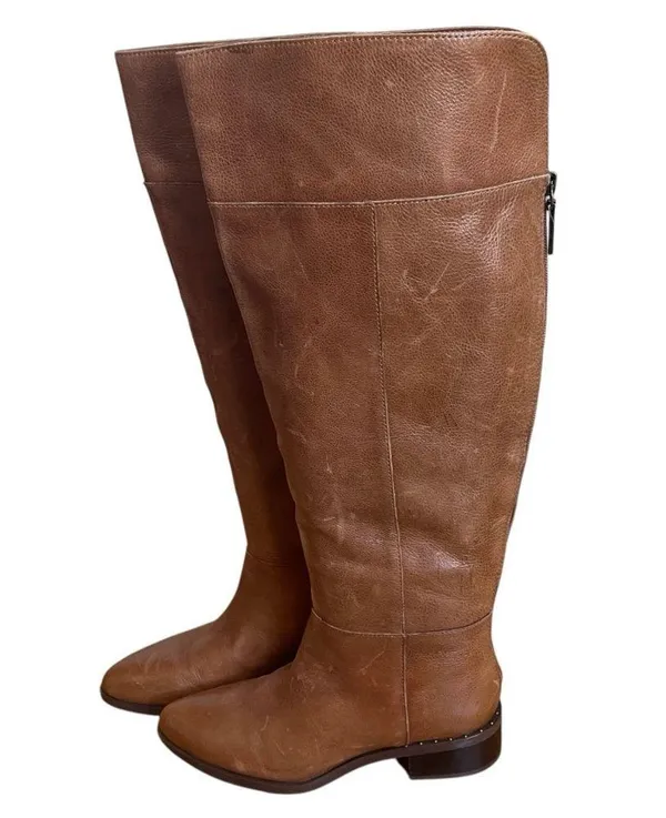 Franco Sarto Women's L-Daya Wide Calf Brown Leather Over the knee Boots Sz 8 - Image 2