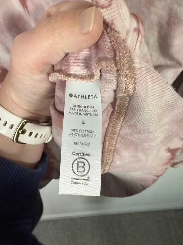 Athleta Sundown Tie Dye Sweatshirt Palermo Pink Crystal Dye Size L - Image 8