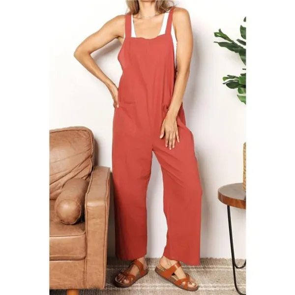Perfee Wide Leg Overalls with Front Pockets‎ - Image 7