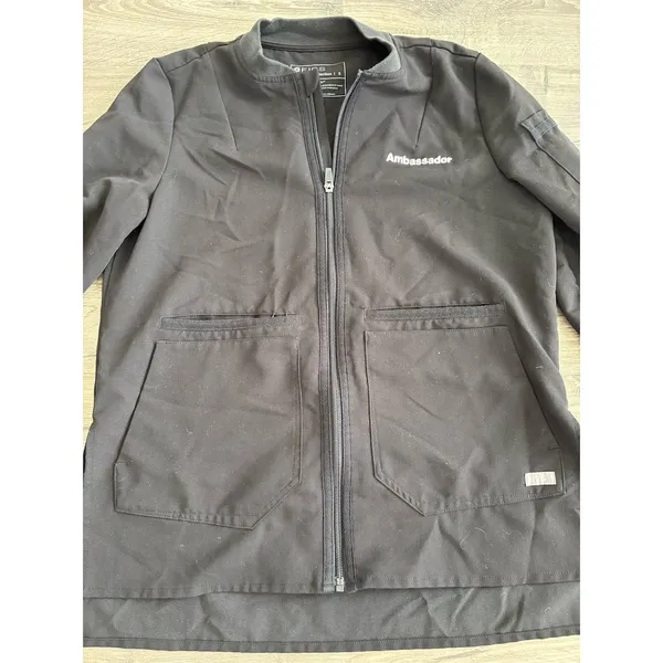 FIGS Unisex‎ Scrub Jacket Black Size S Full-Zip Workwear with Pockets - Image 2