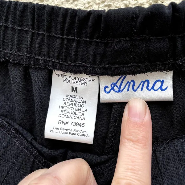 Vintage New Old Stock Black Maxi Skirt M Anna Pull On - Image 5