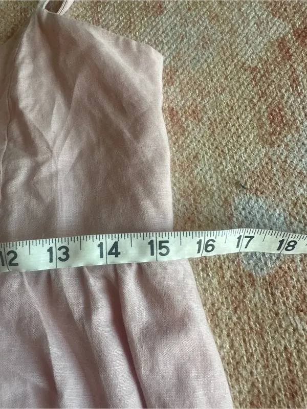 Aritzia Sunday Best Hayes Dress tiered mini dress organic cotton linen pink XS - Image 6