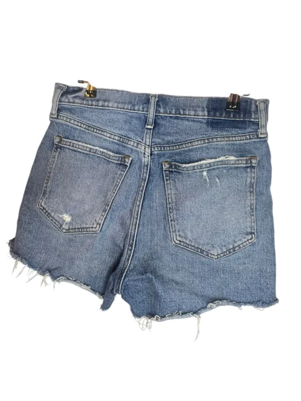 Abercrombie & Fitch Medium Wash Mom Shorts High Rise Cut Off Raw Hem Denim - Image 5