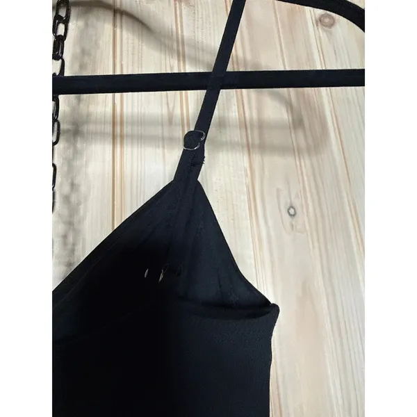 NWT Lulus Sultry Strut Black Mesh Bustier Sleeveless Wide-Leg Jumpsuit Size XS - Image 5