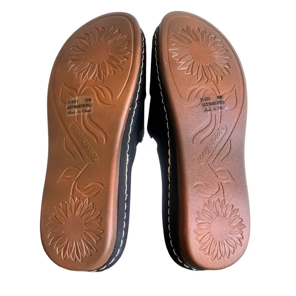 EASY STREET Women's Bloomer Black Slip On Sandal Size 10 Wide #B1635A - Image 9