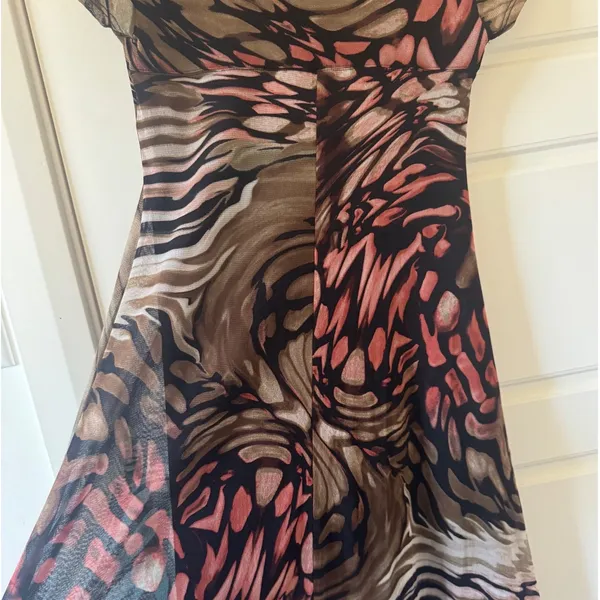 Karen Kane sz S Women Short Sleeve MulitColor Abstract Midi Dress Casual Evening - Image 7
