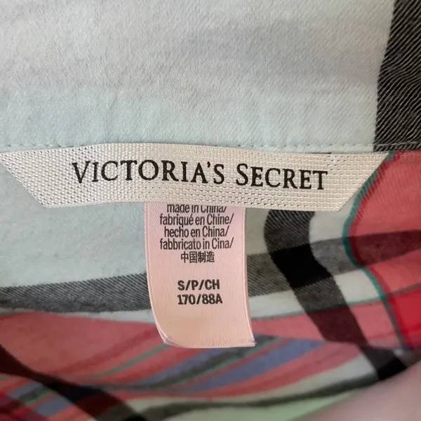 Victoria’s Secret Plaid Light Blue Pajama Set SM - Image 3