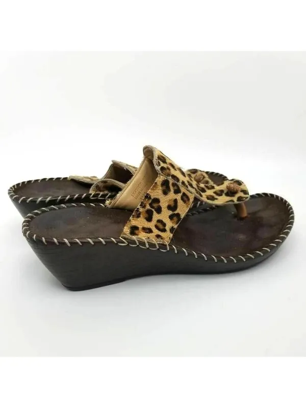 Gabriella Womens Thong Sandals Black Animal Print - Image 11