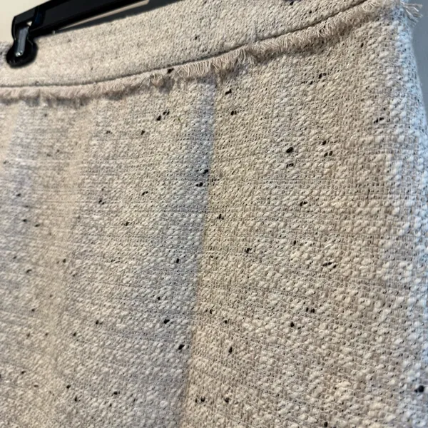 Ann Taylor Petite Pencil Skirt Beige Tweed Lined Fringe Hem‎ Career Size 0P - Image 2