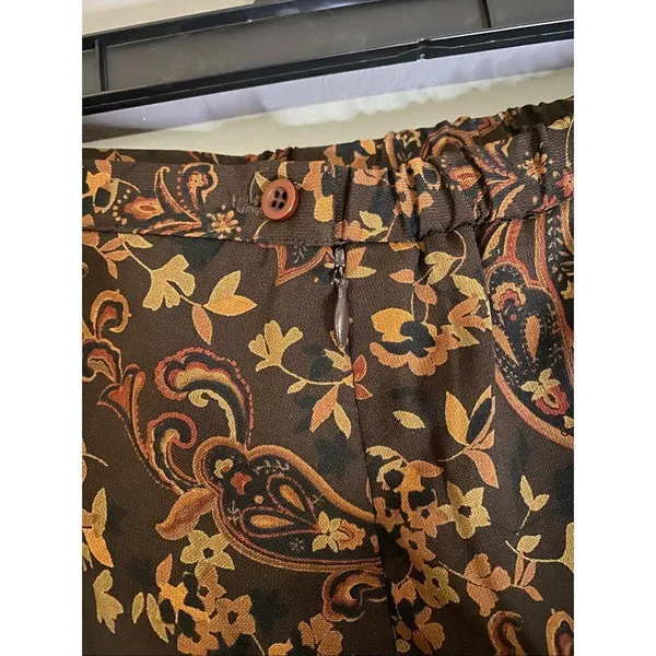 Laura Scott Vintage Paisley Print Thanksgiving A Line Straight Skirt Large - Image 5