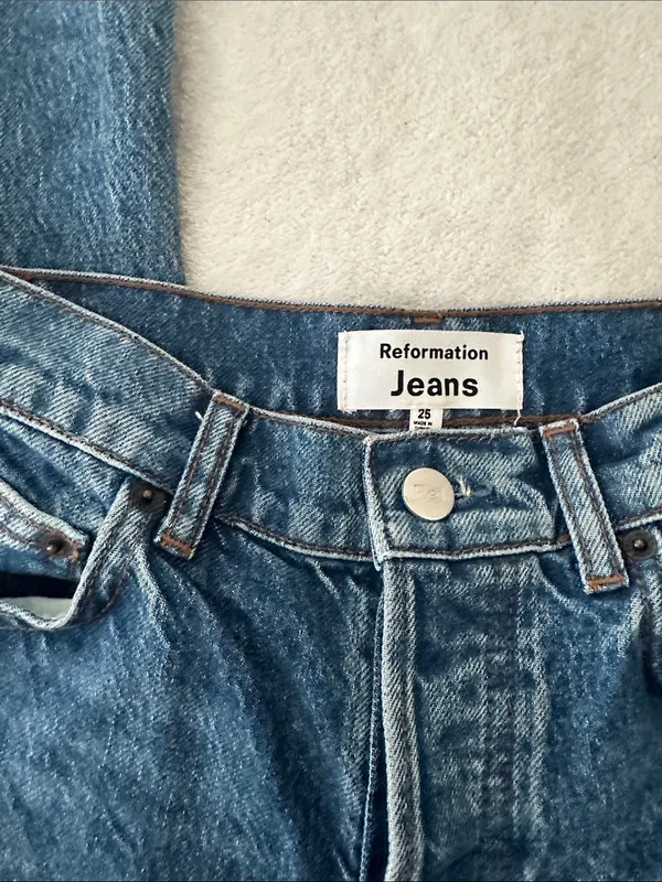 Reformation | Cynthia High Rise Striaght Long Jeans - Image 6