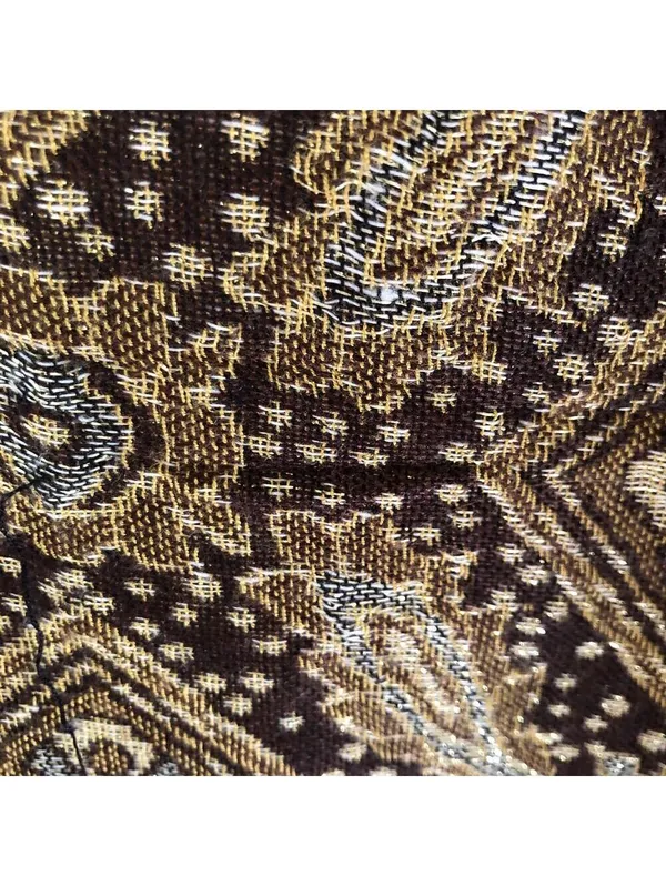 Cashmere EUC Women's Gold Black Scarf from Prague 90% Cashmere 10% Silk - Image 4