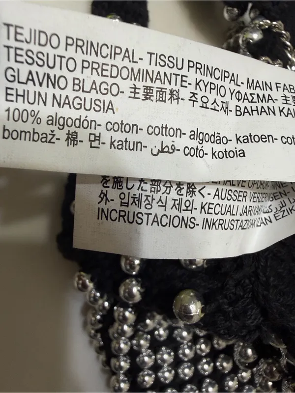 Zara Black/Silver Beaded Mini Tote Black - Image 6