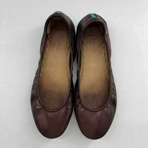 Tieks‎ Sz 8 Ballet Flat Rasberry Truffle Brown Metallic Leather By Gavrieli RARE - Image 7