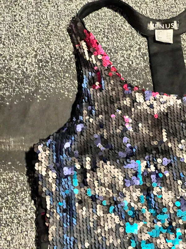 Womens large NWT VENUS Multicolor Sequin Racerback Mini Dress - Image 5
