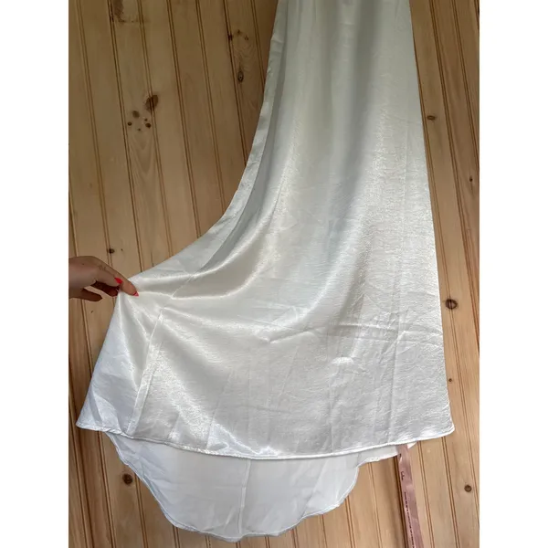 NWT Lulus Meliana White Satin Halter Backless Maxi Dress Wedding Gown Bride Sz S - Image 5