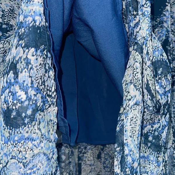 Joie Limited Edition Hi-Lo Tiered Maxi Dress Size Large Blue Printed‎ New - Image 6