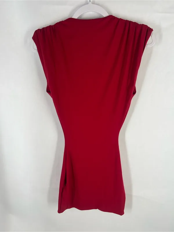 Mars The Label Red Draped Shoulder Mini Dress UK 4 / US 0 - Image 7